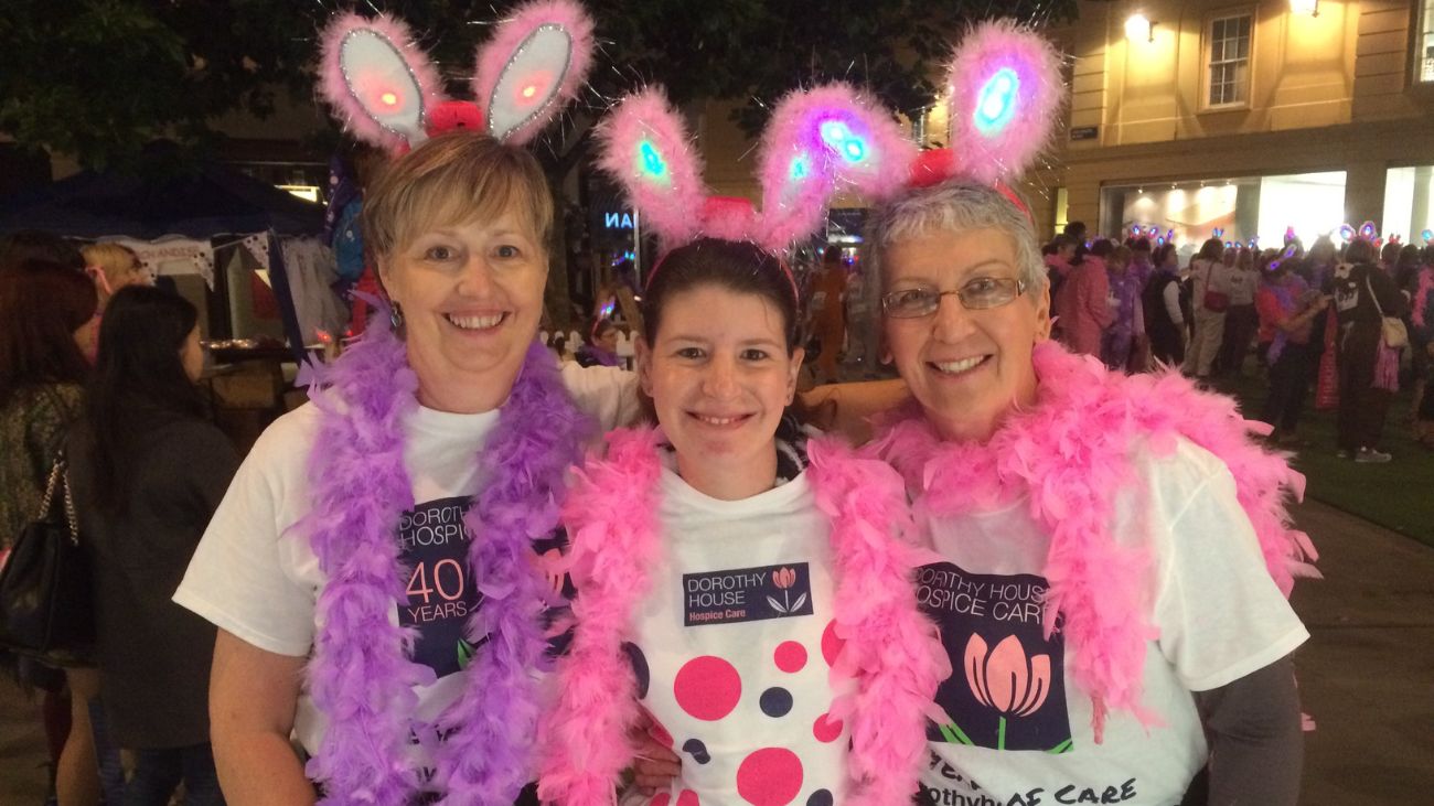 Heather and her family on the Midnight Walk