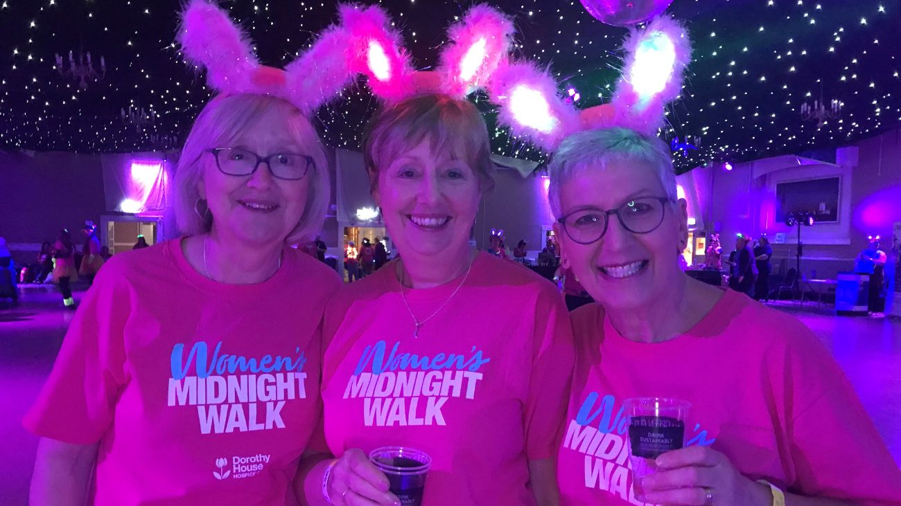 Heather and her family at the Midnight Walk