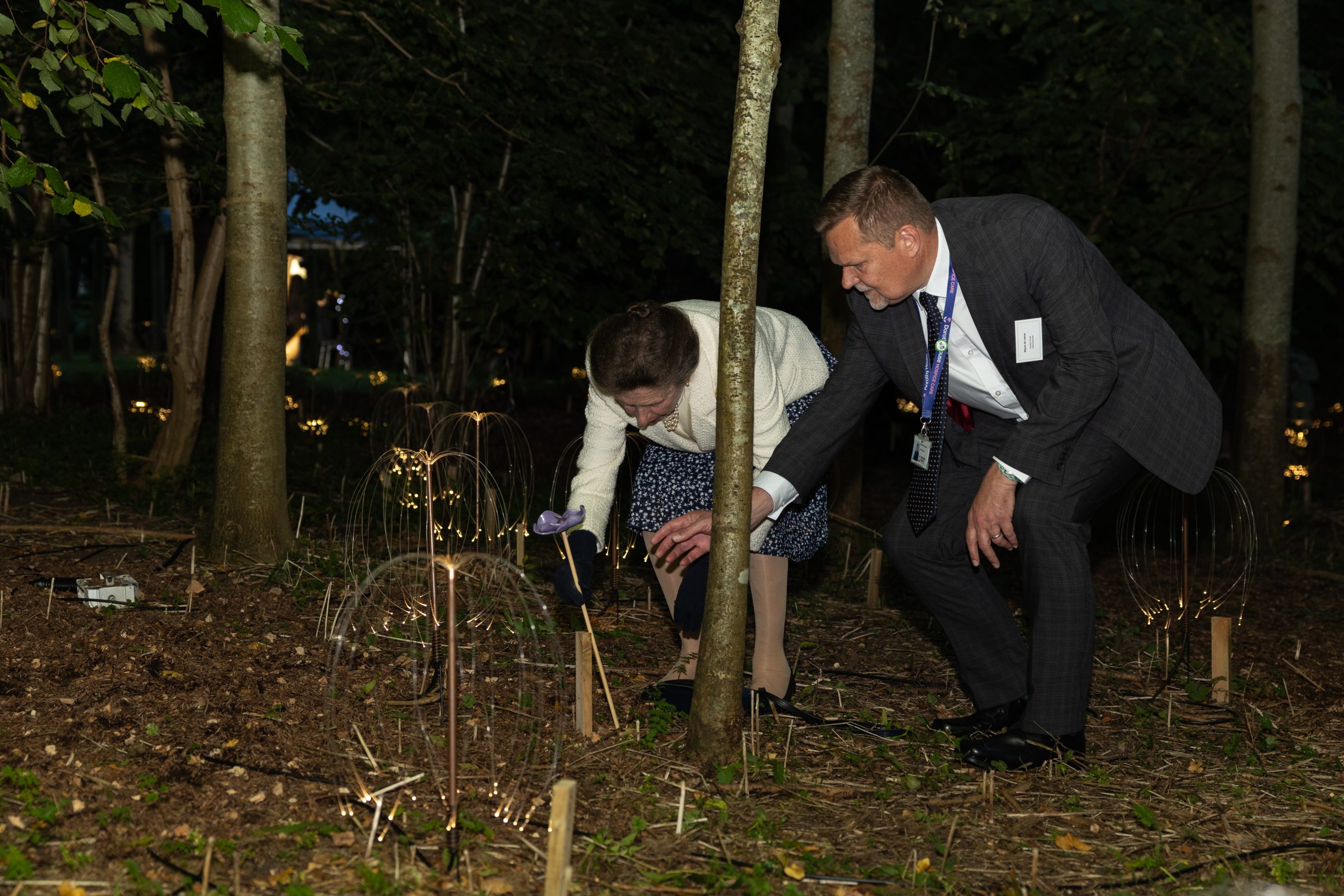 Princess Royal visiting Firefly dedicated to memory of her late mother and father, Her Majesty Queen Elizabeth II and His Royal Highness The Duke of Edinburgh.