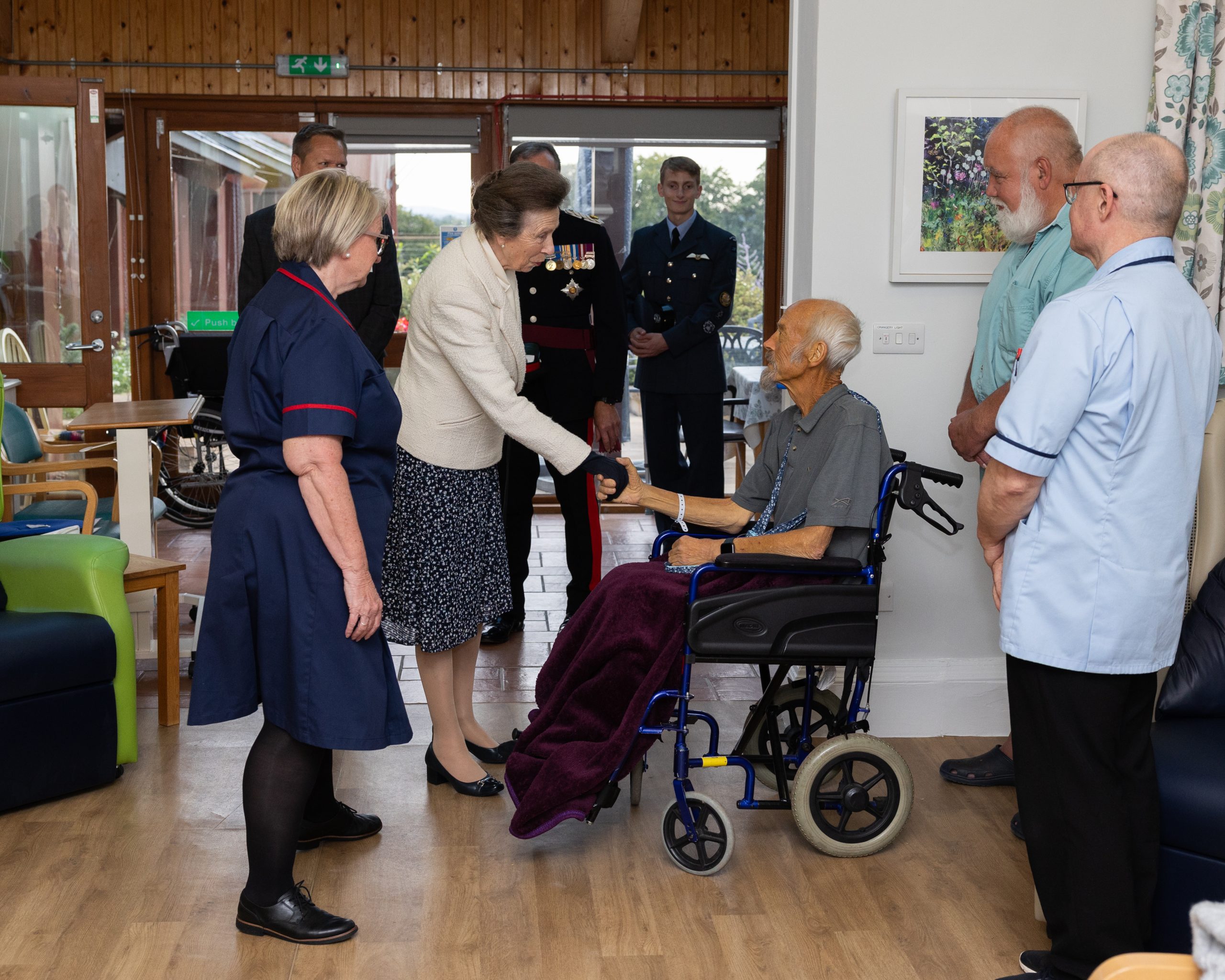 Princess Royal meeting patients at Dorothy House Hospice