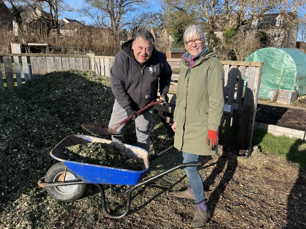 Keynsham allotment using chippings