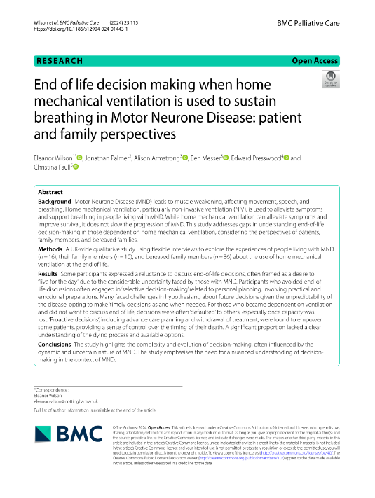 Motor Neurone Disease study